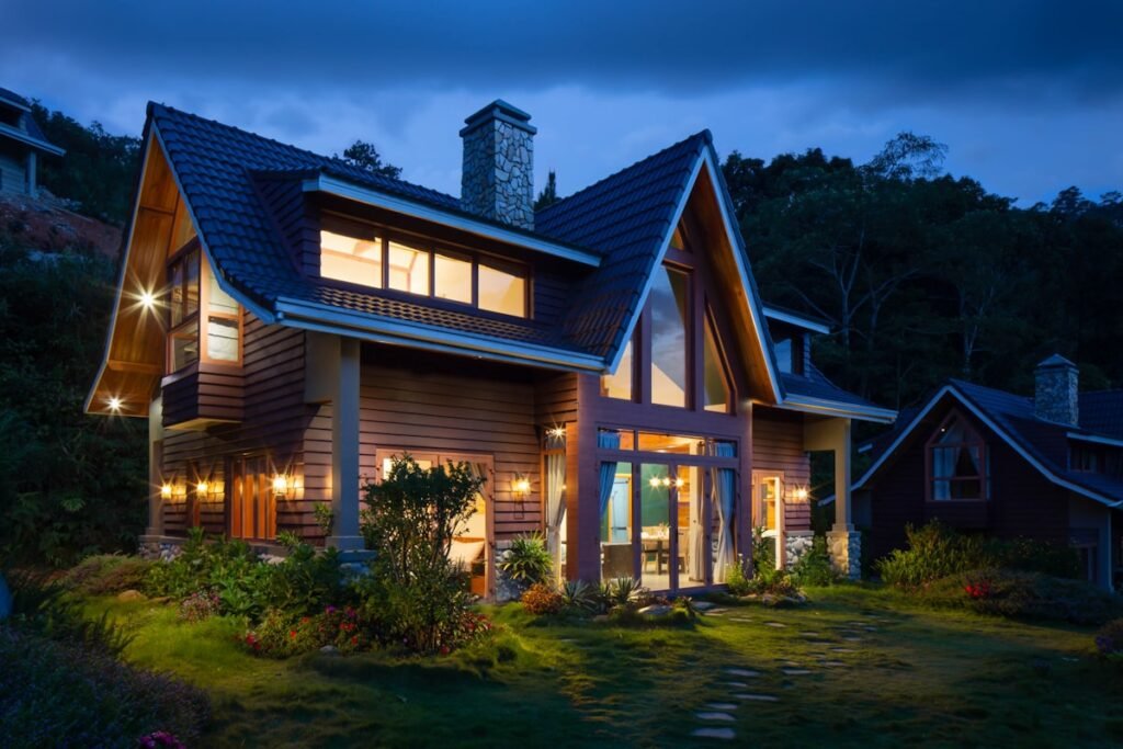 Family home exterior with driveway and landscaped front garden at Magnolia Family Home